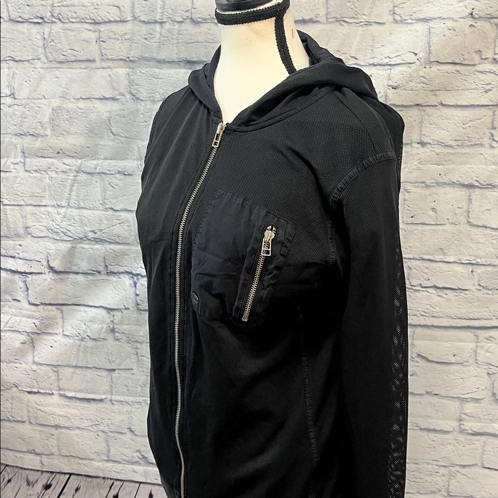 Adidas SLVR A000 Minimalist Zip Pocket Jacket Black Medium High-End Vintage - Picture 3 of 9